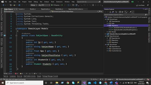 Onion Architecture in Asp.net Core 6 Web API